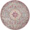 Homeroots 5 ft. Round Gray & Pink Medallion Area Rug 385522 - alternate 1